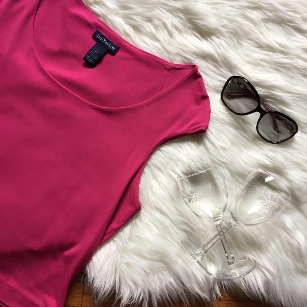 Ann Taylor Matte Jersey Scoop Neck Top